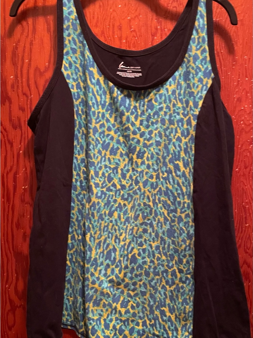 Lane Bryant Blue and Yellow Printed Athletic Tank